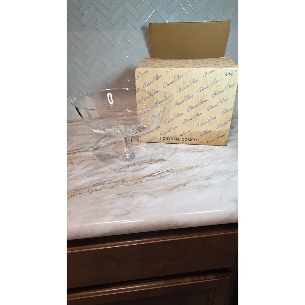 Vtg Princess House Heritage Crystal Pedestal Fruit Bowl XL Compote Centerpiece